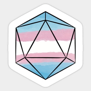 Trans Flag Inspired d20 Sticker